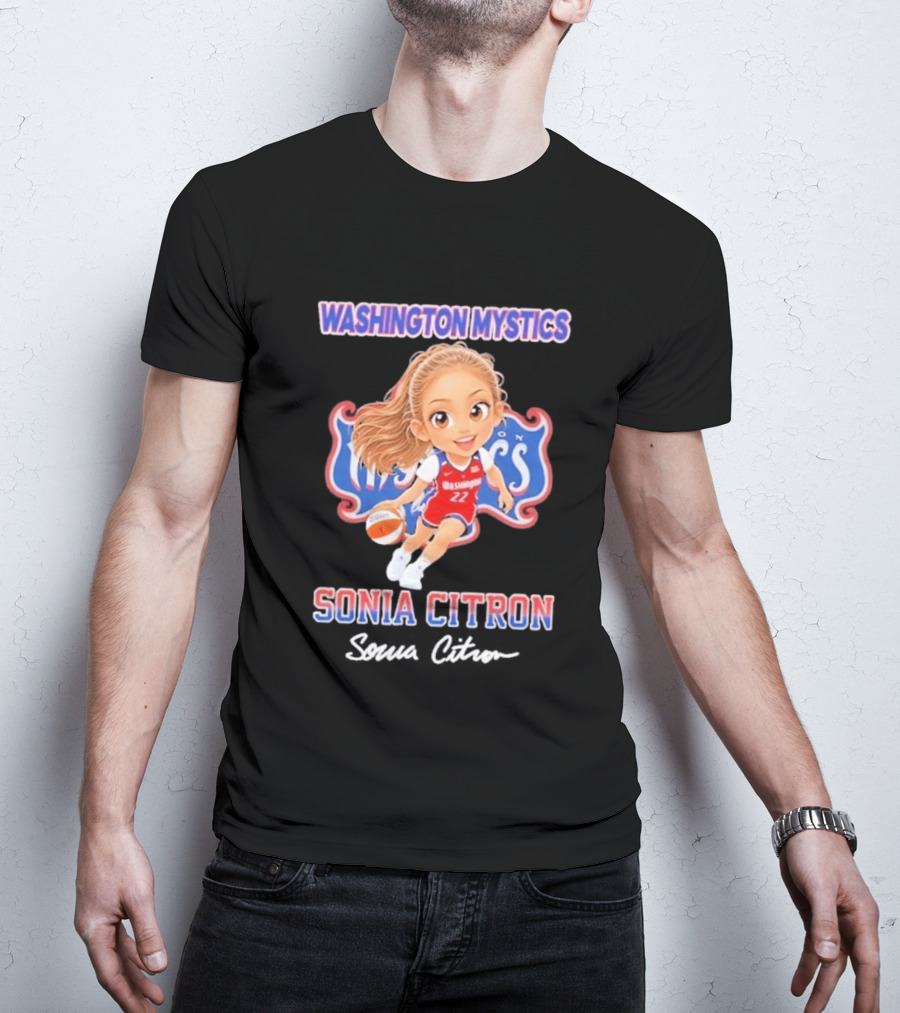 Washington Mystics Sonia Citron Basketball Player Caricature T-Shirt