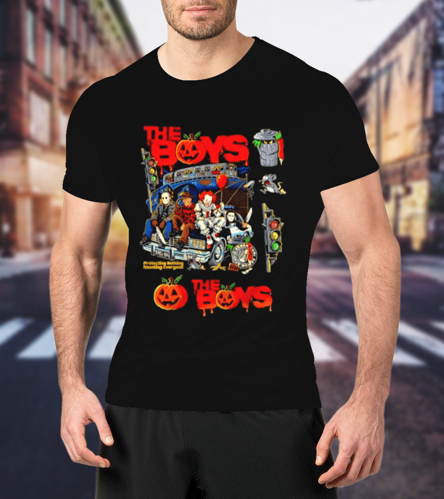 The Boys Protecting Nothing Haunting Everyone Horror Movie Icons Halloween Pumpkin T-Shirt