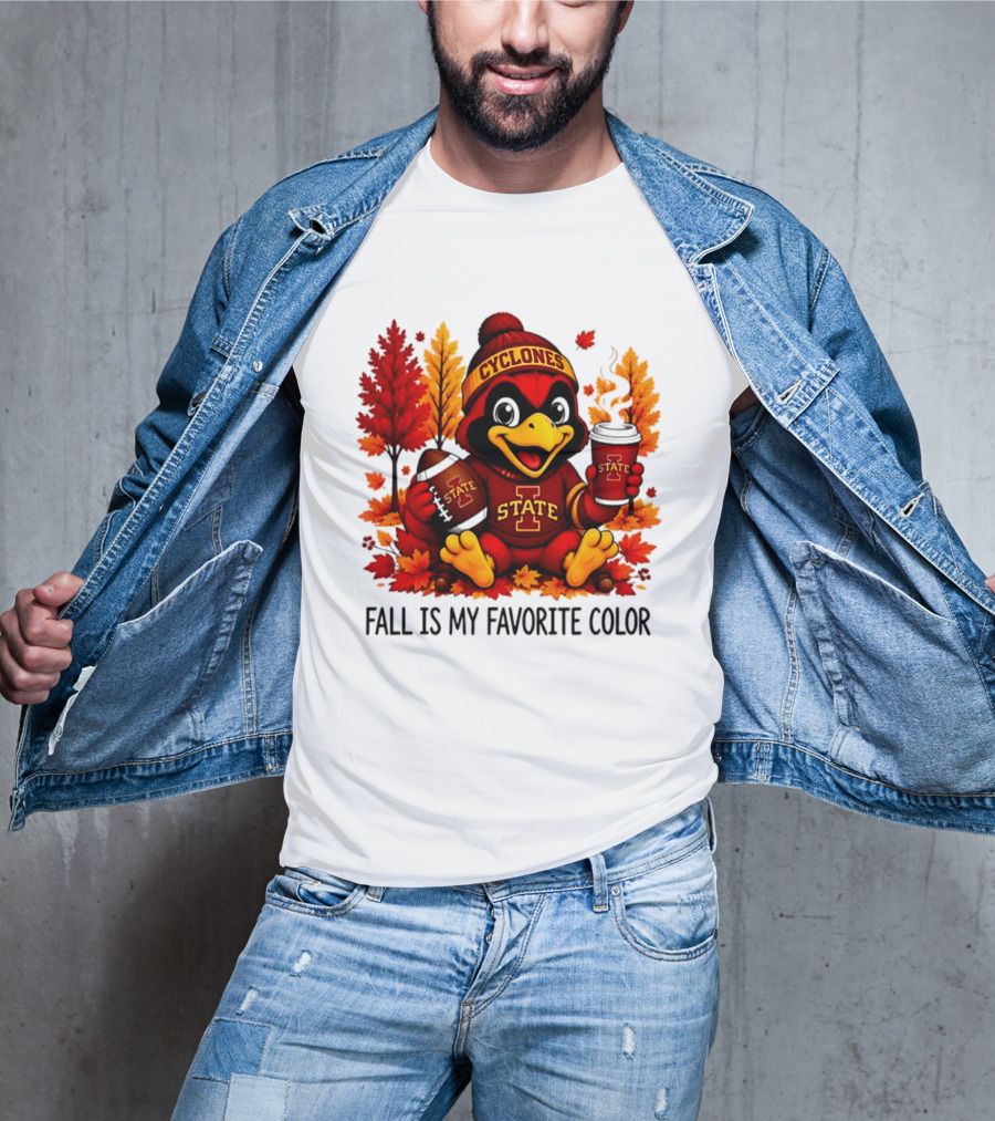 Iowa State Cyclones Fall Is My Favorite Color Football Leaves T-Shirt