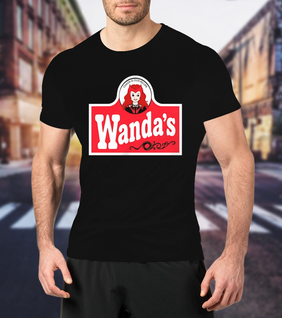 Wanda's Chaos Is Our Recipe Text With Character Graphic And Red T-Shirt