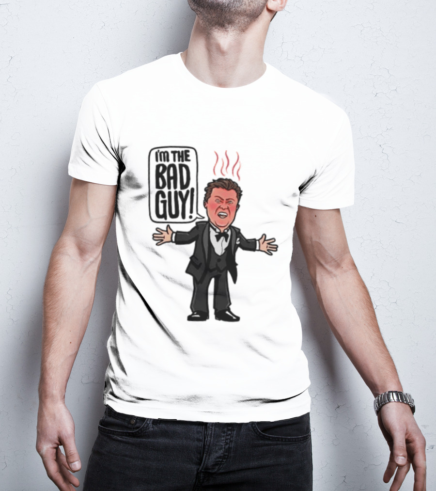 Say Hello To The Bad Guy Cartoon Flames Expression T-Shirt