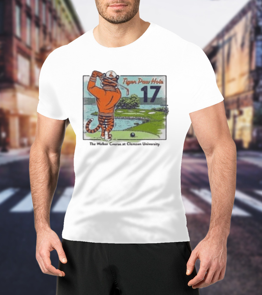 Tiger Paw Hole 17 The Walker Course Clemson University T-Shirt