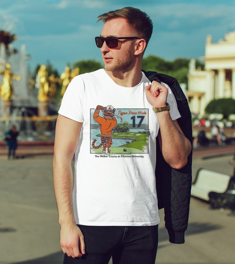 Tiger Paw Hole 17 The Walker Course Clemson University T-Shirt