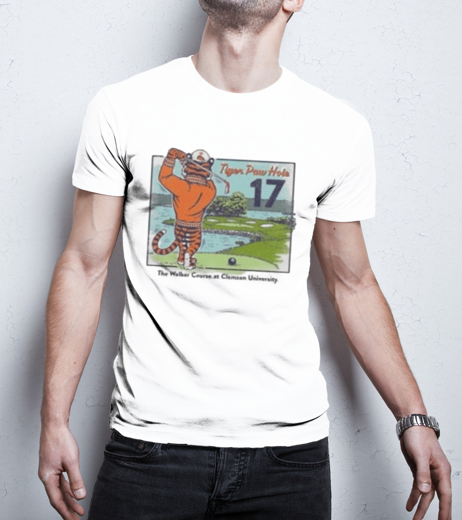 Tiger Paw Hole 17 The Walker Course Clemson University T-Shirt