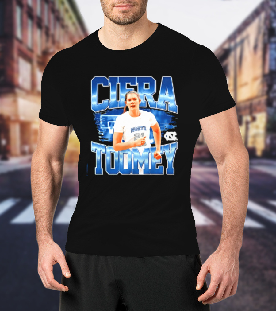 Ciera Toomey 21 North Carolina Tar Heels NCAA Women's Basketball T-Shirt
