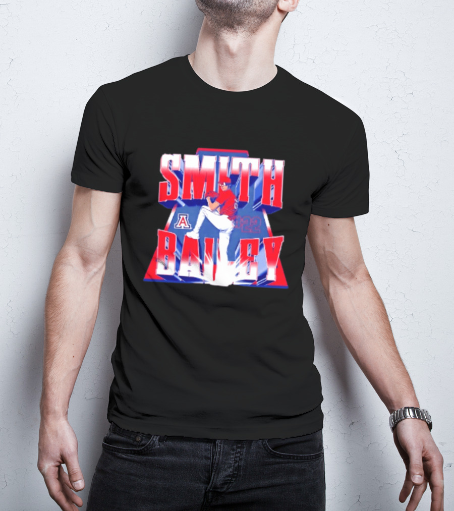 Smith Bailey 22 Arizona Wildcats NCAA Baseball Player T-Shirt