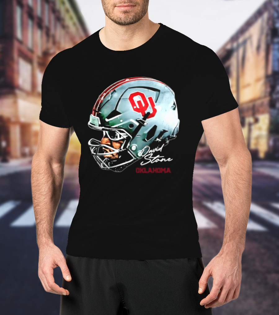 David Stone Oklahoma Sooners NCAA Football OU Helmet T-Shirt