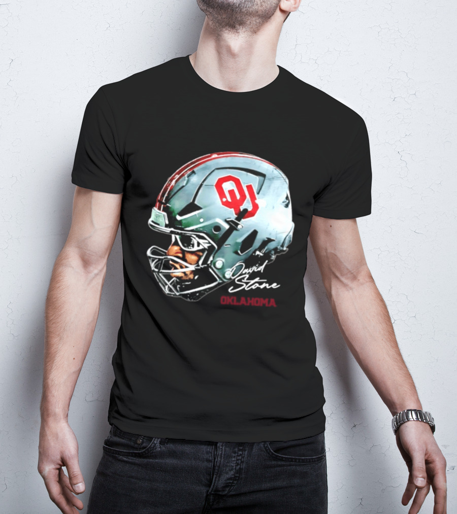 David Stone Oklahoma Sooners NCAA Football OU Helmet T-Shirt