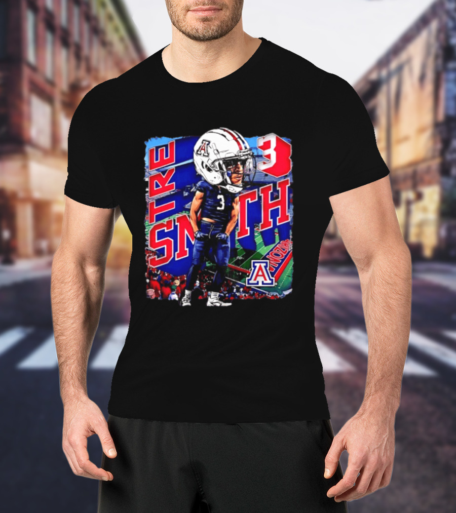 Tre Smith 3 Arizona Wildcats NCAA Football Caricature T-Shirt