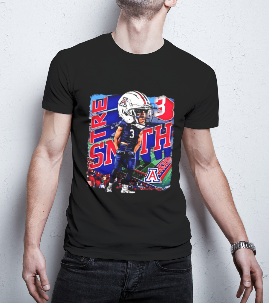 Tre Smith 3 Arizona Wildcats NCAA Football Caricature T-Shirt
