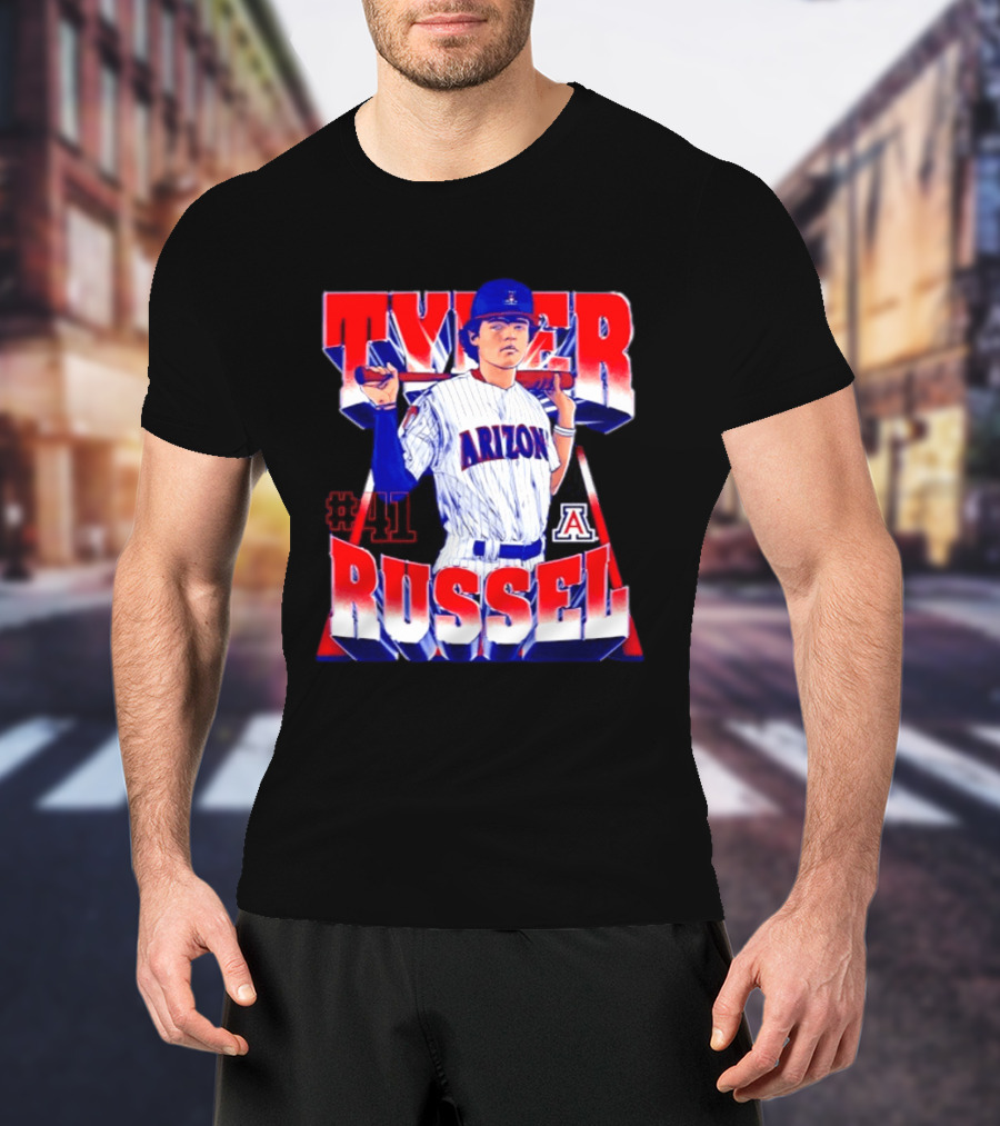 Tyler Russell #41 Arizona Wildcats NCAA Baseball Player T-Shirt