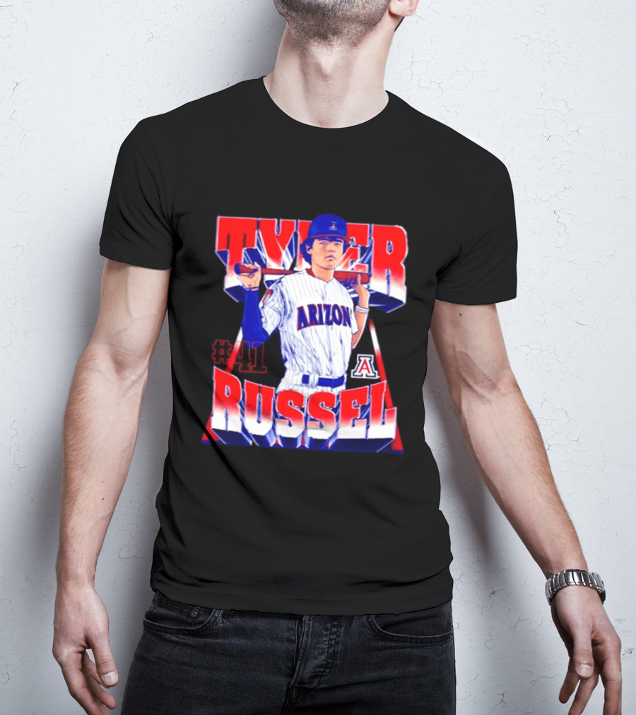 Tyler Russell #41 Arizona Wildcats NCAA Baseball Player T-Shirt