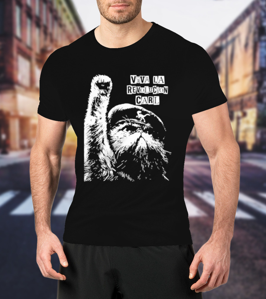 Viva La Revolucion Carl Cat Che Guevara T-Shirt