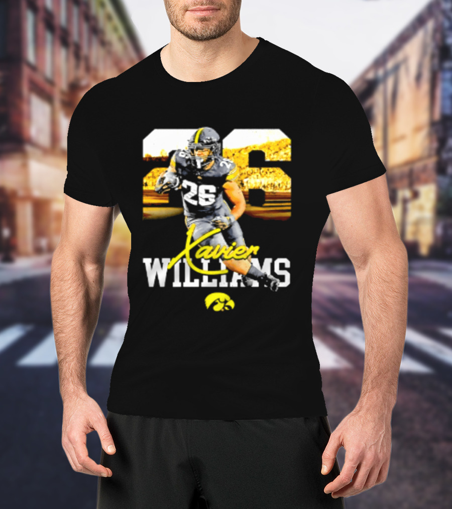 Iowa Hawkeyes Xavier Williams 26 NCAA Football Player Number T-Shirt