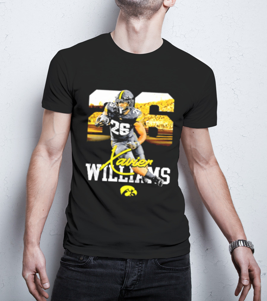 Iowa Hawkeyes Xavier Williams 26 NCAA Football Player Number T-Shirt
