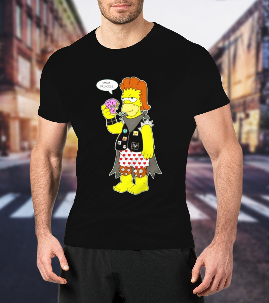The Simpsons Homer Mmm Princess Punk Donut Eating T-Shirt