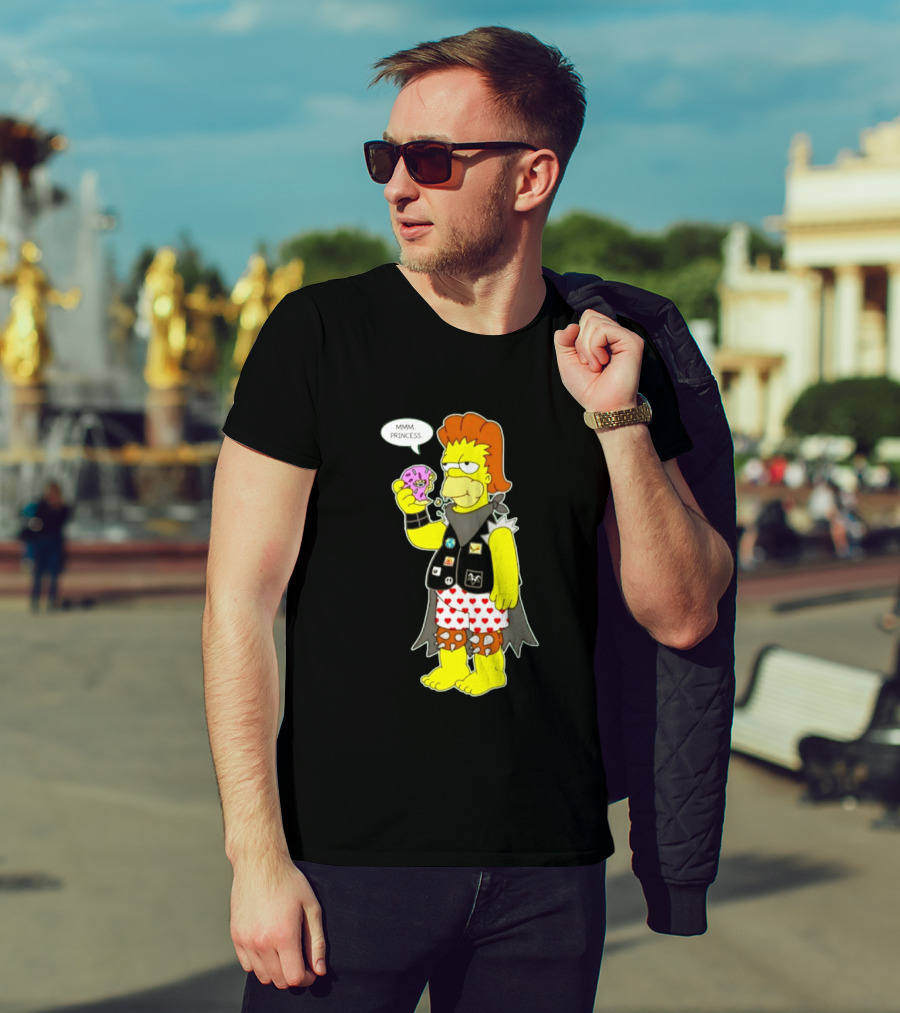The Simpsons Homer Mmm Princess Punk Donut Eating T-Shirt