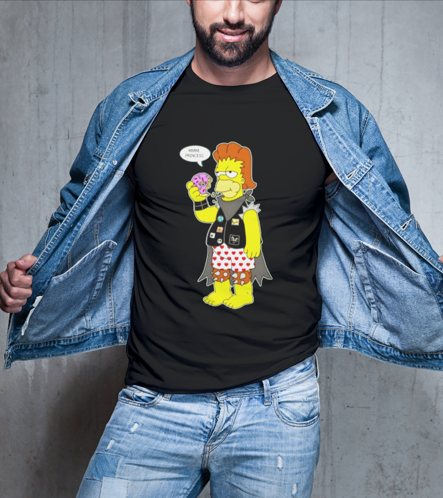 The Simpsons Homer Mmm Princess Punk Donut Eating T-Shirt
