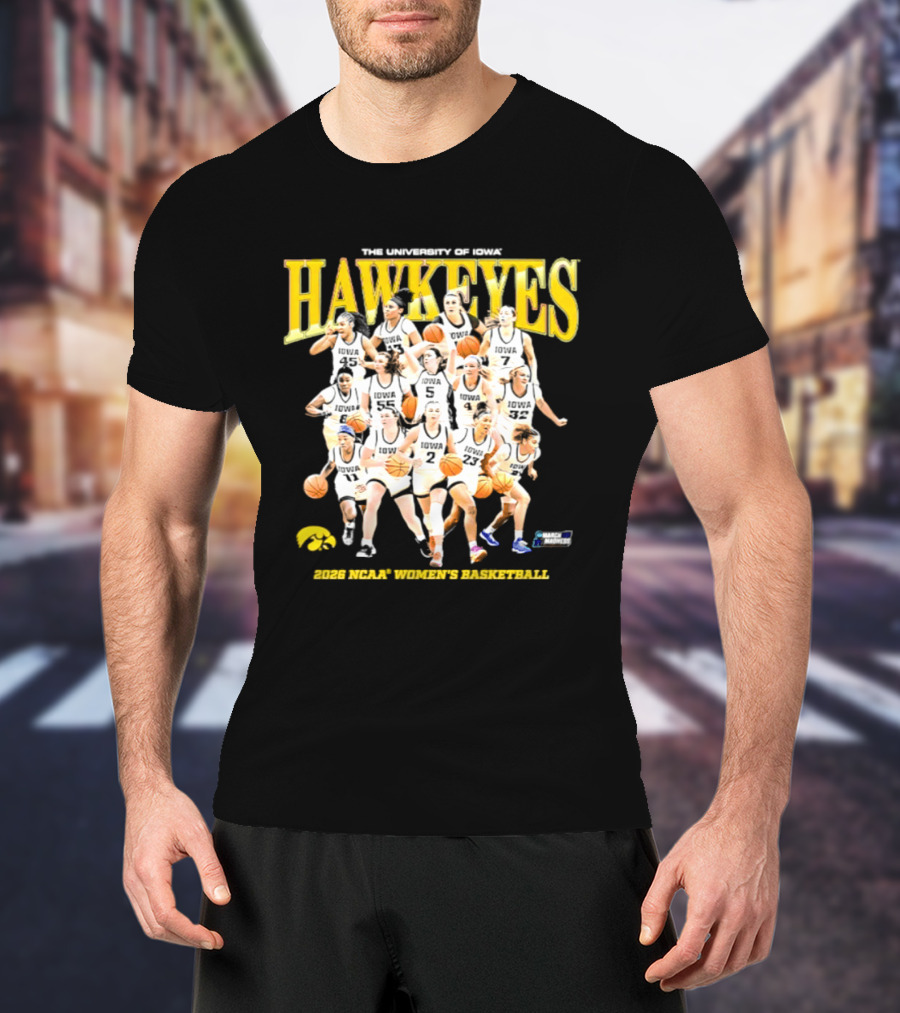 The University Of Iowa Hawkeyes 2026 NCAA Women's Basketball Team Players T-Shirt