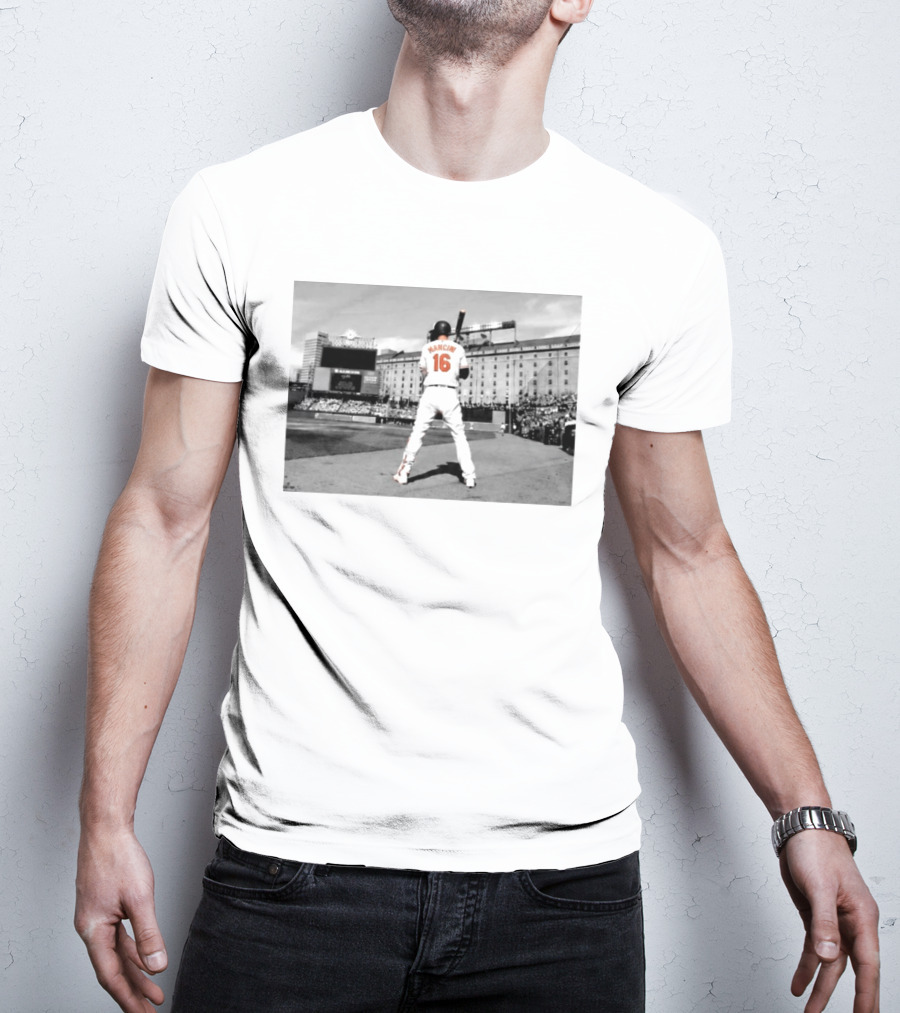 2026 Orioles Trey Mancini Retirement Number 16 Baseball Stadium Scene T-Shirt