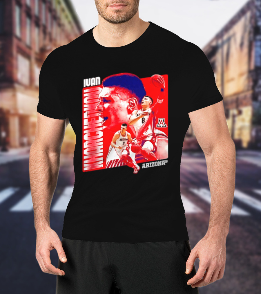 Ivan Kharchenkov 8 Arizona Wildcats NCAA Basketball Player T-Shirt