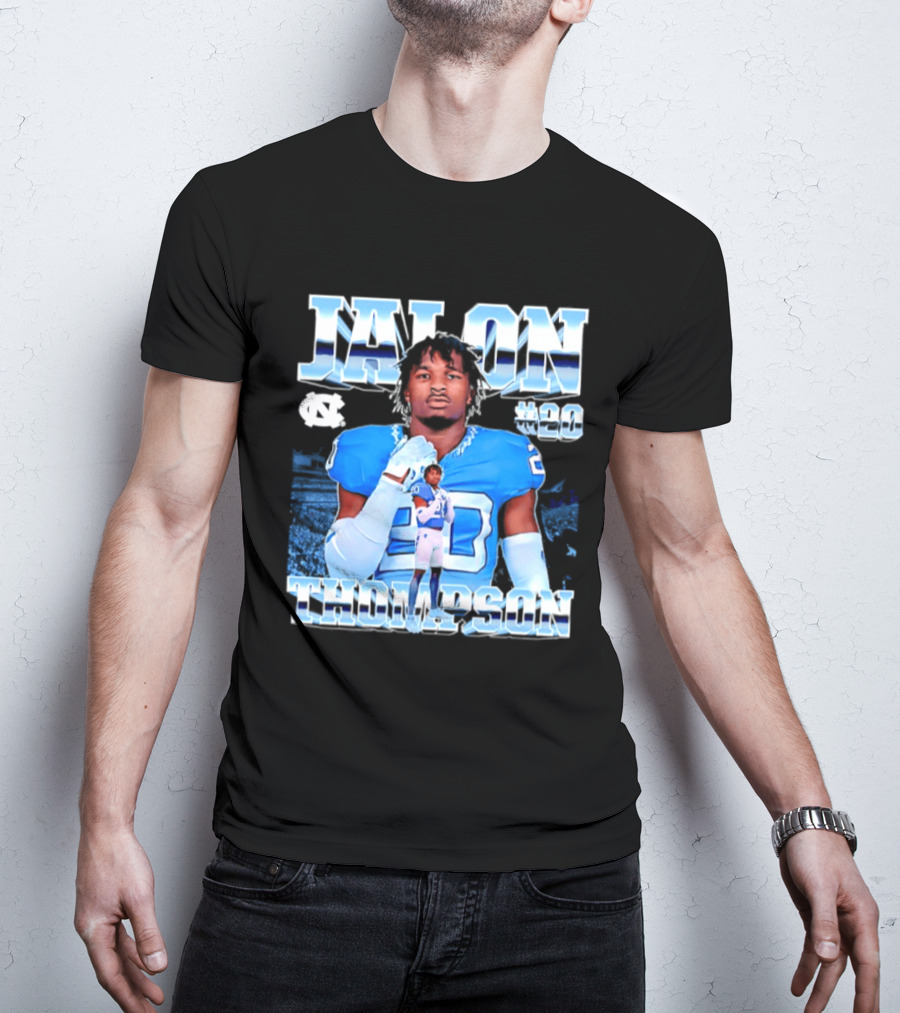 Jalon Thompson 20 North Carolina Tar Heels NCAA Football T-Shirt