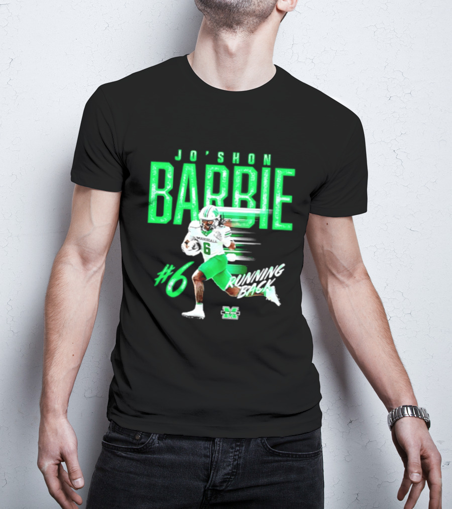 Jo'shon Barbie 6 Marshall Thundering Herd Running Back NCAA Football Player T-Shirt