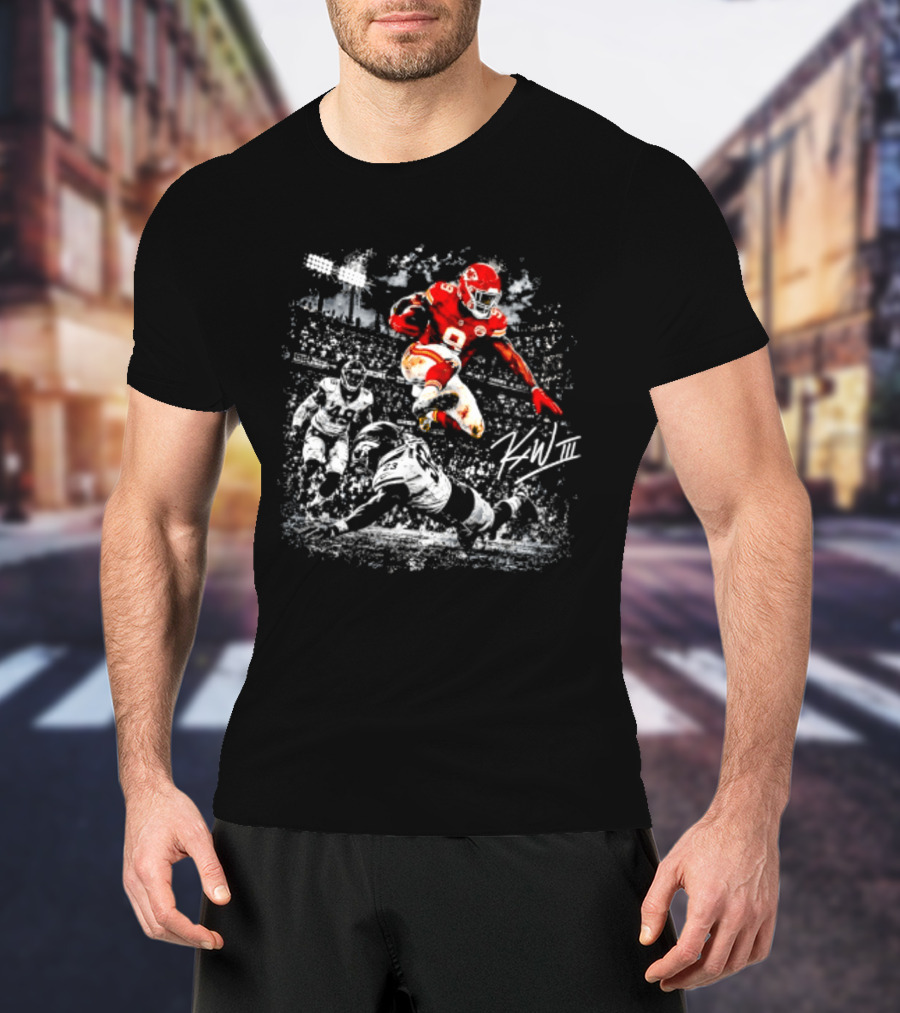 Kenneth Walker III Kansas City Chiefs Number 9 Action Motion T-Shirt