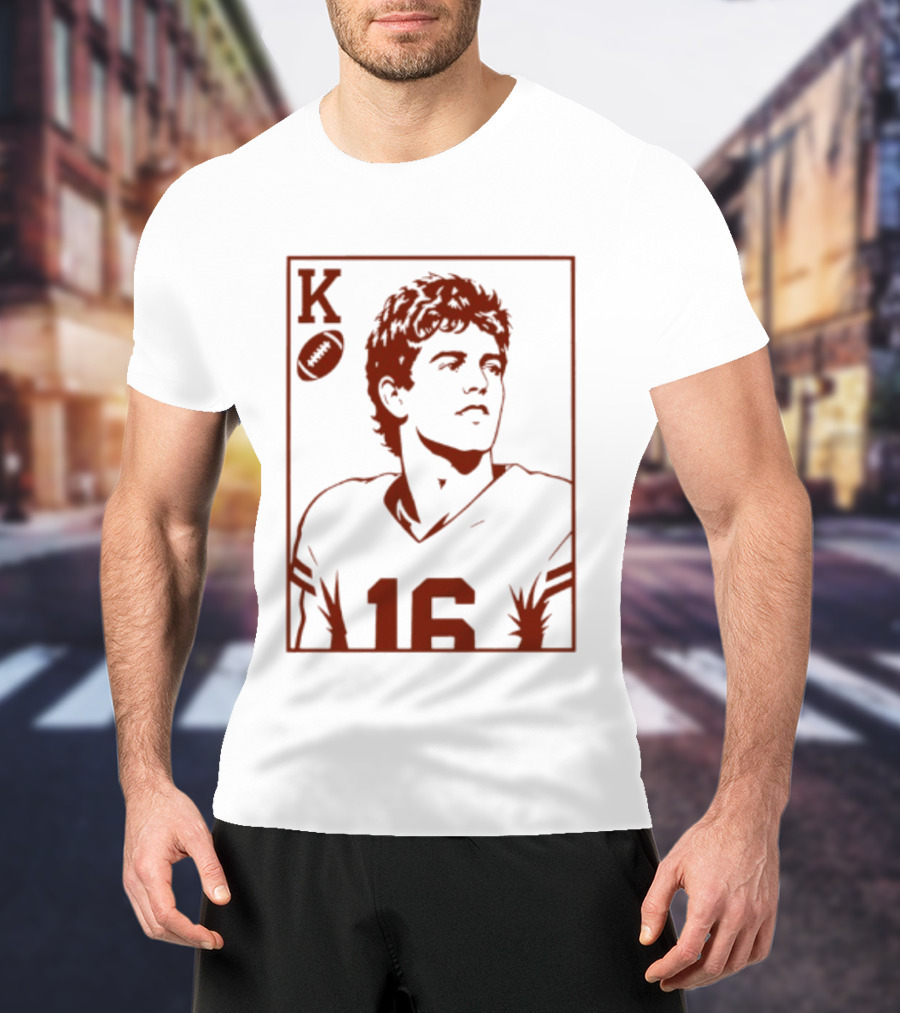 Arch Manning Texas Longhorns Quarterback King Of Hearts Playing Card 16 T-Shirt