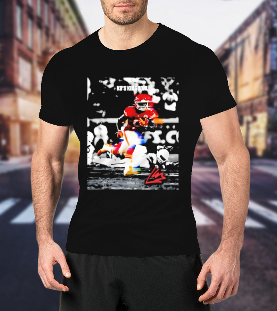 Kansas City Chiefs Kenneth Walker III K9's Kingdom Football Player In Action T-Shirt