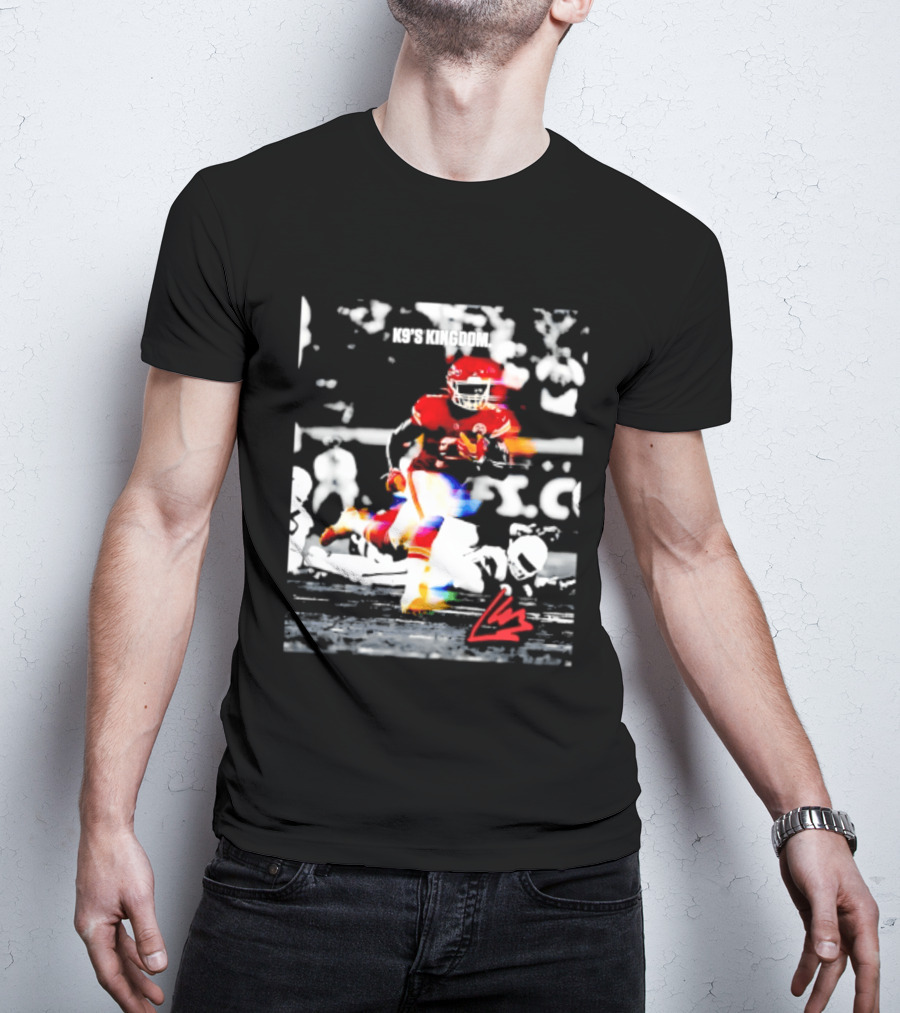 Kansas City Chiefs Kenneth Walker III K9's Kingdom Football Player In Action T-Shirt
