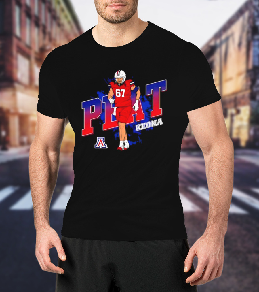 Arizona Wildcats Keona Peat 67 NCAA Football Player Caricature T-Shirt