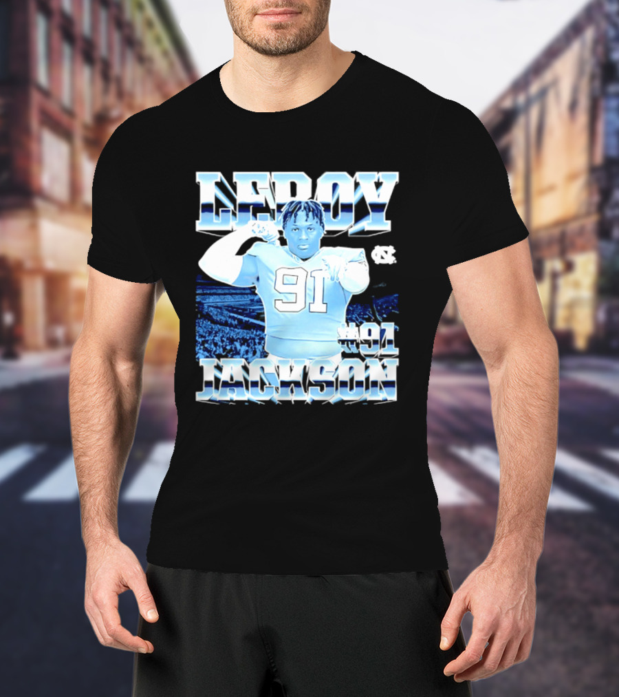 Leroy Jackson 91 North Carolina Tar Heels NCAA Football Player T-Shirt