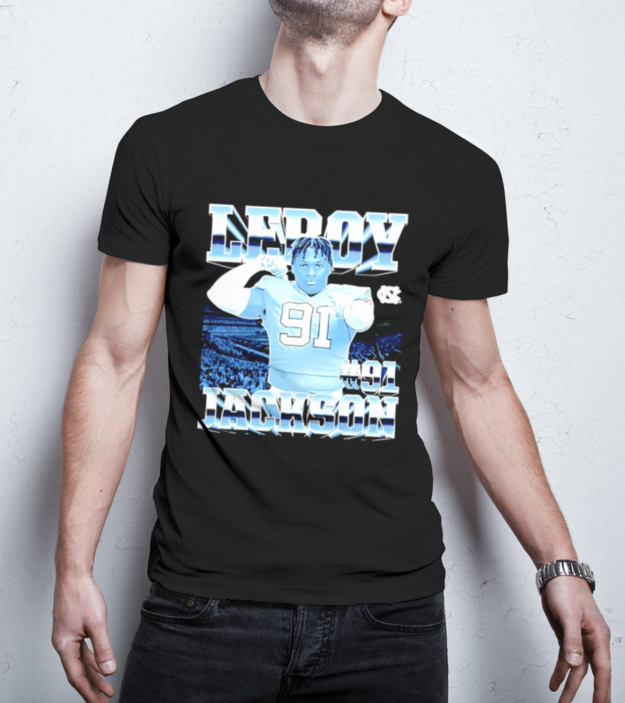 Leroy Jackson 91 North Carolina Tar Heels NCAA Football Player T-Shirt