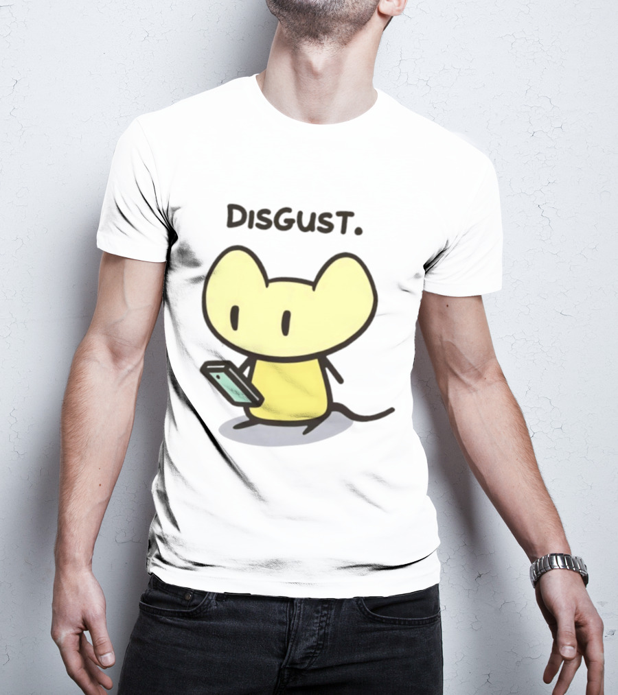 Disgust Mouse With Phone Vintage Humor T-Shirt