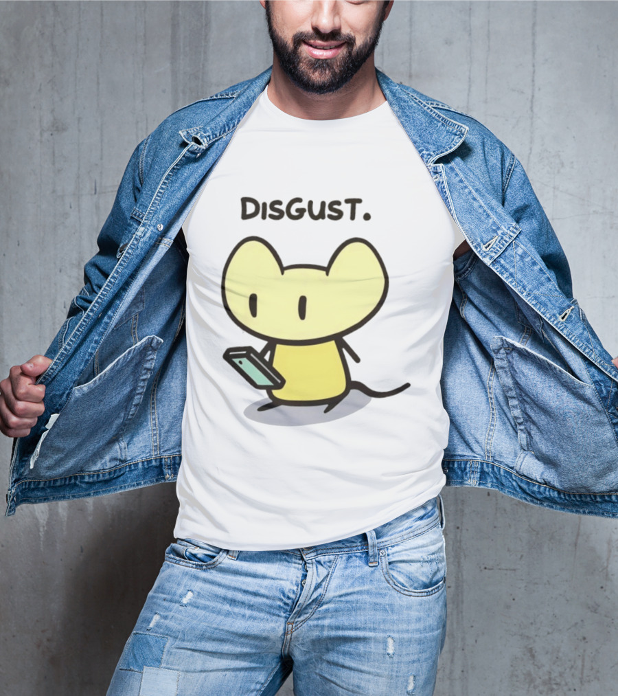 Disgust Mouse With Phone Vintage Humor T-Shirt