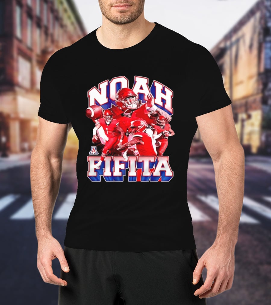 Noah Fifita 1 Arizona Wildcats NCAA Football Player Action Collage T-Shirt