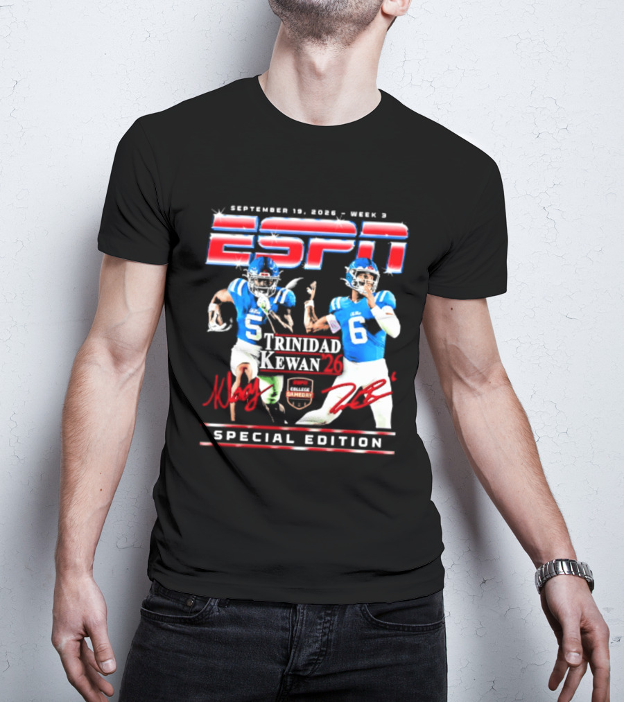 September 16 2023 ESPN Week 3 Trinidad Kewan Ole Miss Special Edition T-Shirt