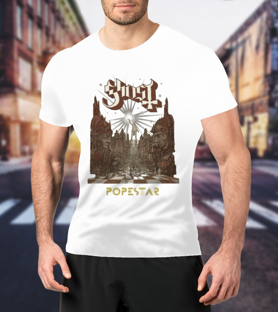 Ghost Popestar Chessboard Cathedral Gothic T-Shirt