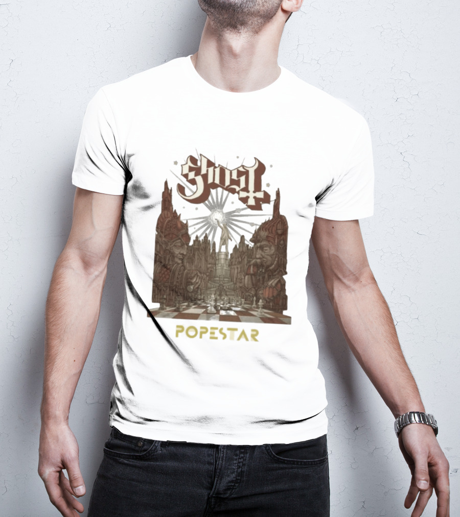 Ghost Popestar Chessboard Cathedral Gothic T-Shirt