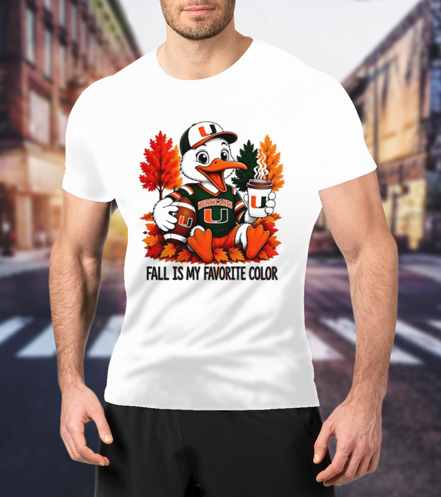 Miami Hurricanes Fall Is My Favorite Color NCAA Football T-Shirt