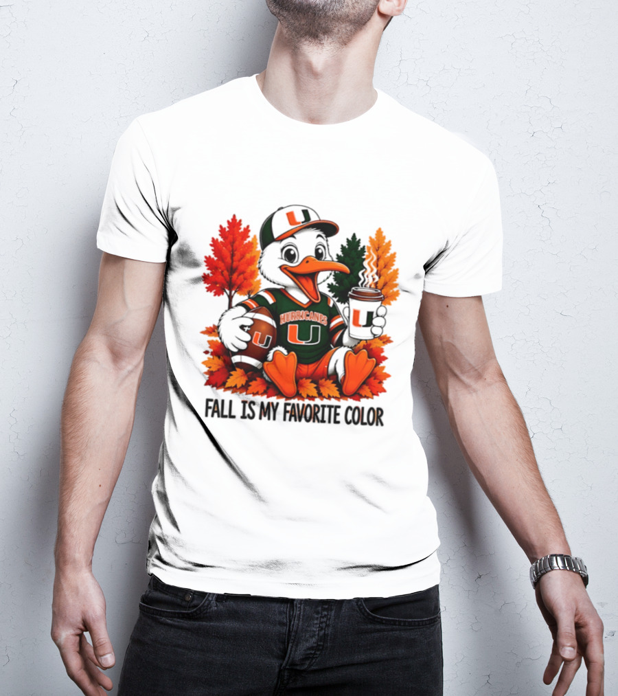 Miami Hurricanes Fall Is My Favorite Color NCAA Football T-Shirt