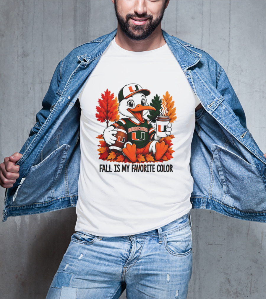 Miami Hurricanes Fall Is My Favorite Color NCAA Football T-Shirt