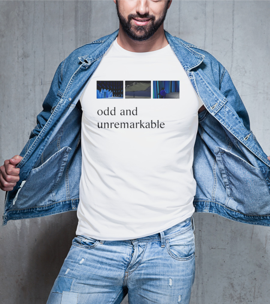 Odd And Unremarkable Aesthetic Minimalist Blue Abstract Scenes T-Shirt