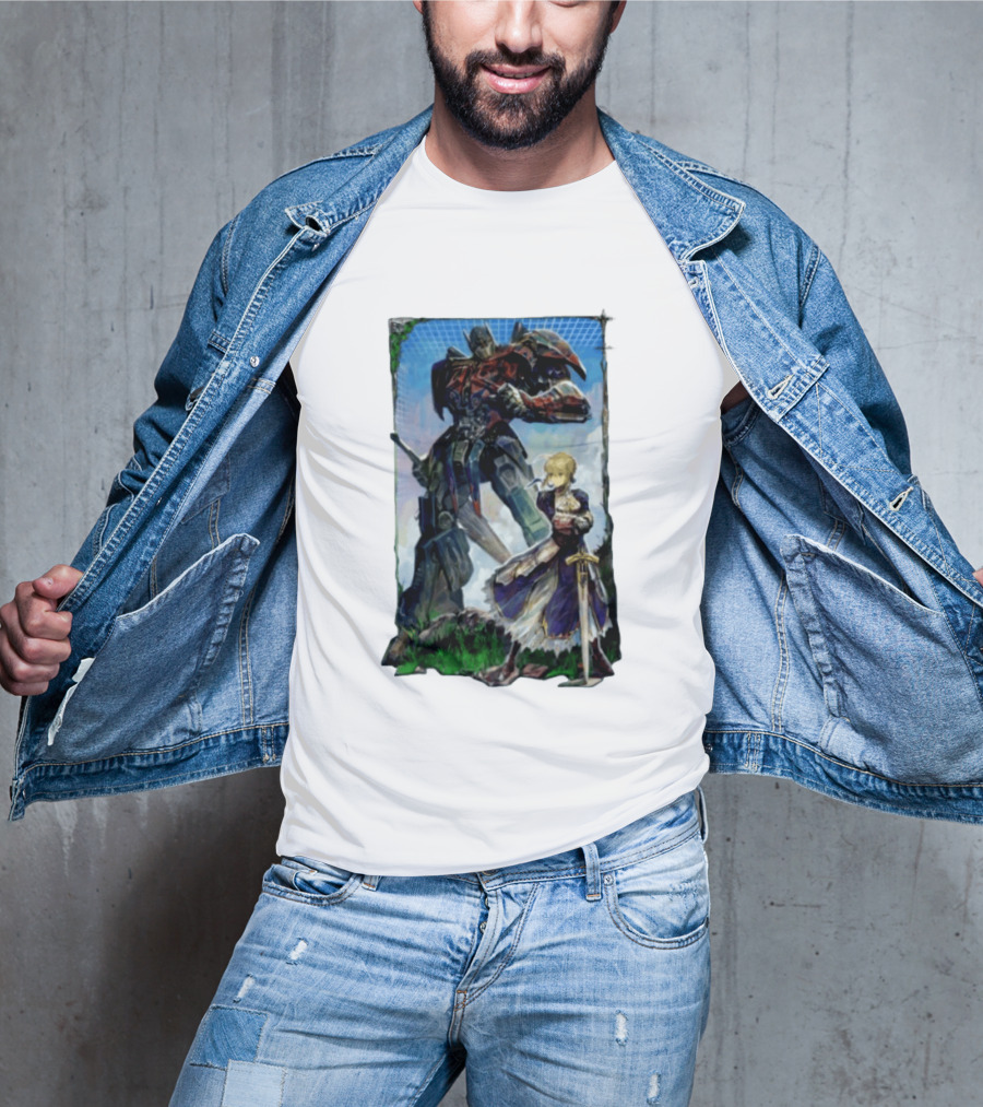 Optimus Prime Transformers With Saber Fate Stay Night Anime T-Shirt