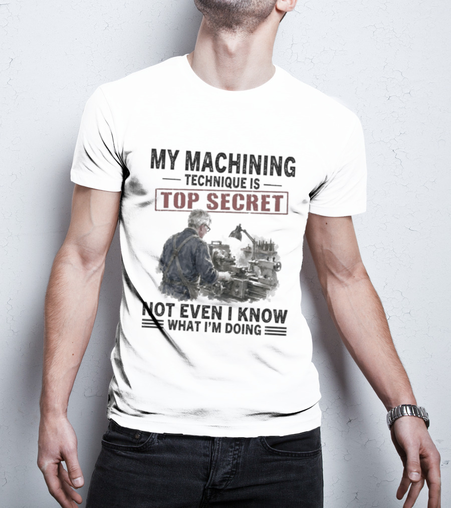 My Machining Technique Is Top Secret Not Even I Know What I'm Doing Industrial Humor T-Shirt