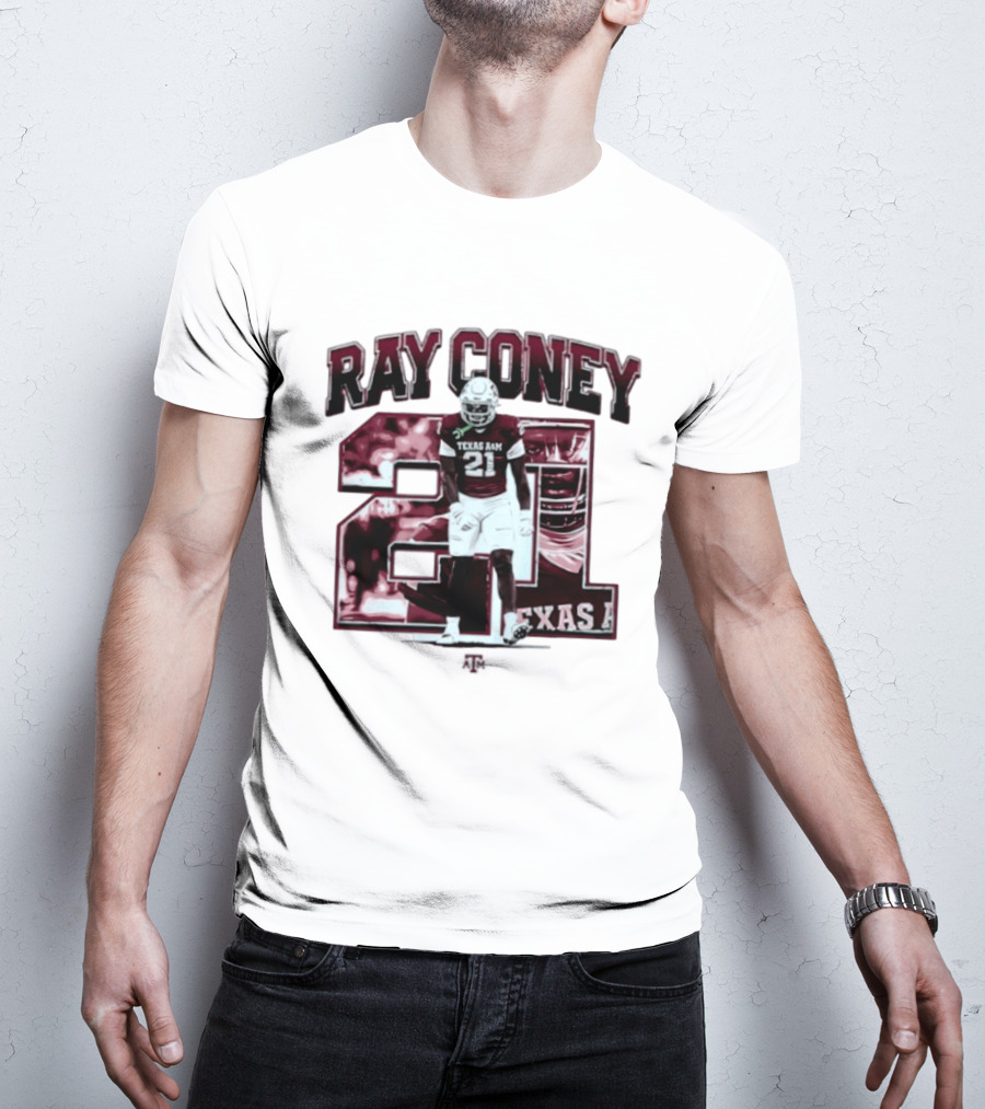 Ray Coney 21 Texas A&M NCAA Football Player Jersey Number T-Shirt
