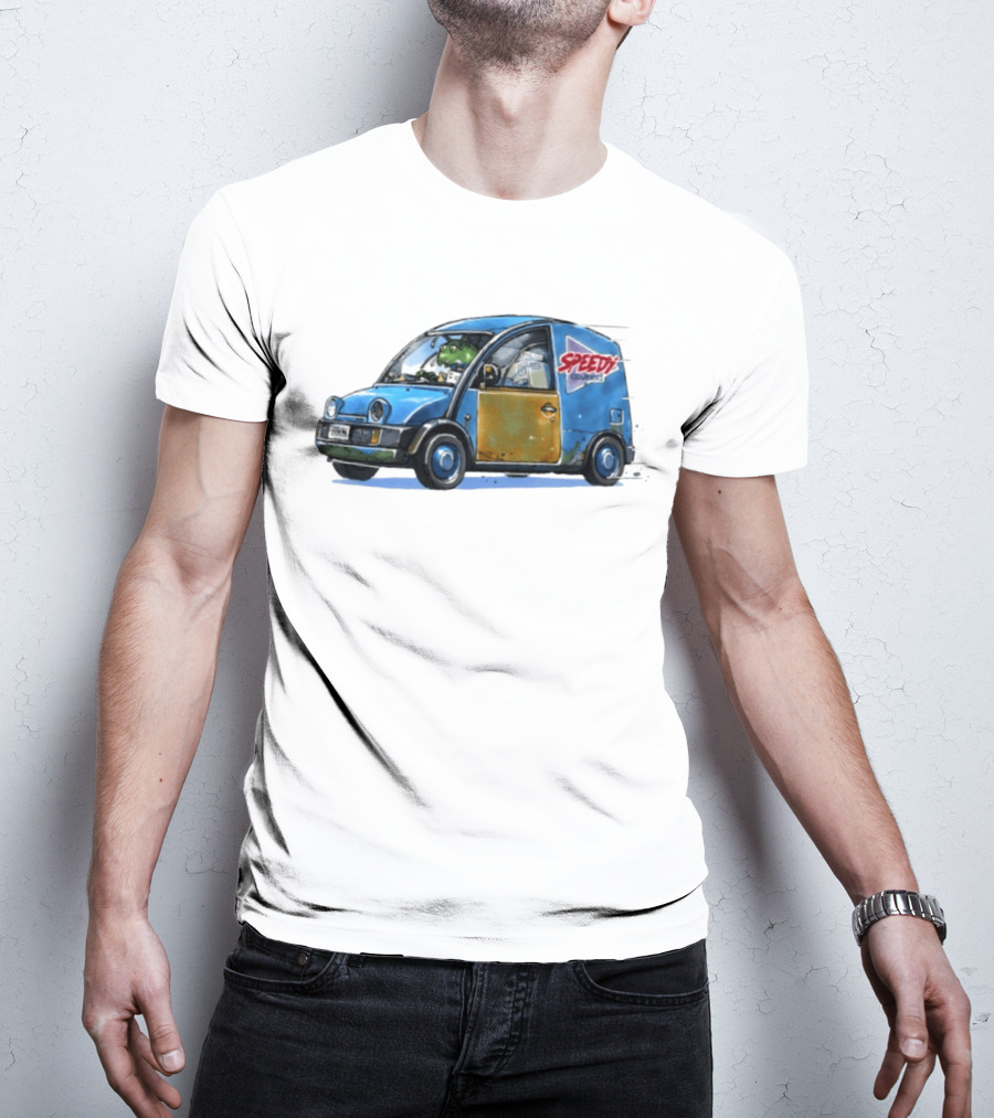 Speedy Couriers Alien Driver In Blue Hoon Van T-Shirt