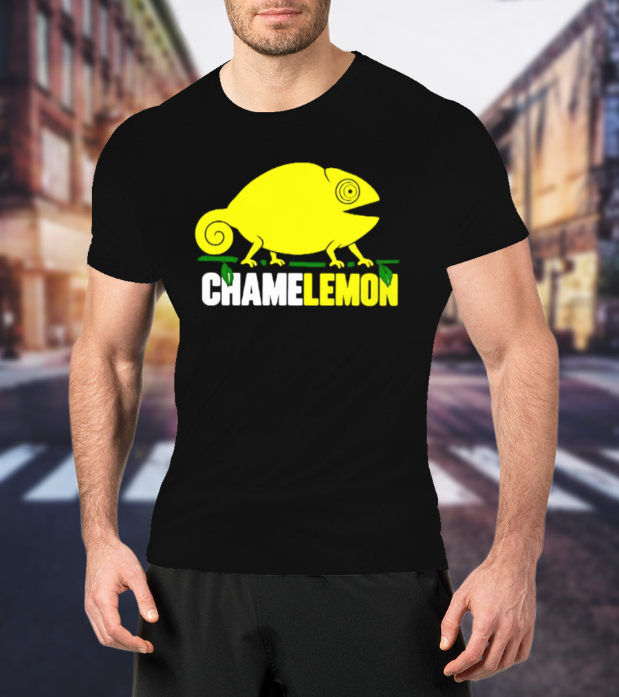 Chamelemon Chameleon Lemon Blend With Leaf Accent T-Shirt