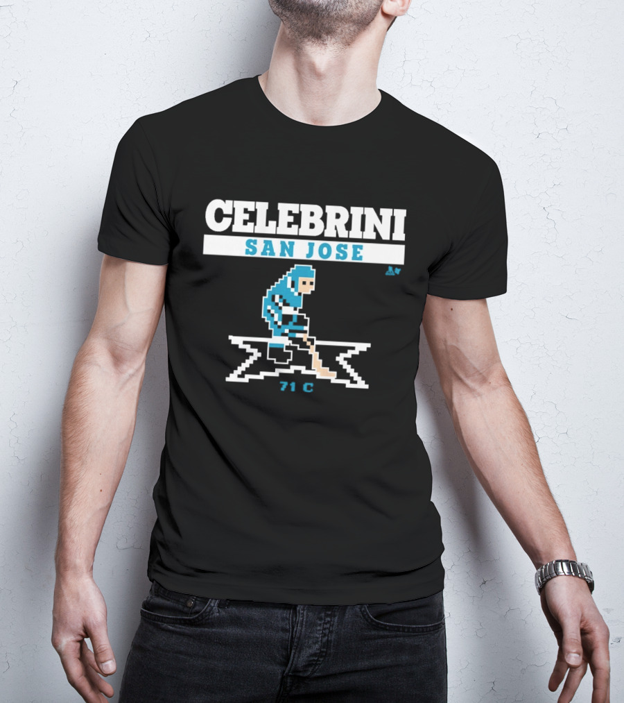 Celebrini San Jose Pixel Hockey 74 C T-Shirt